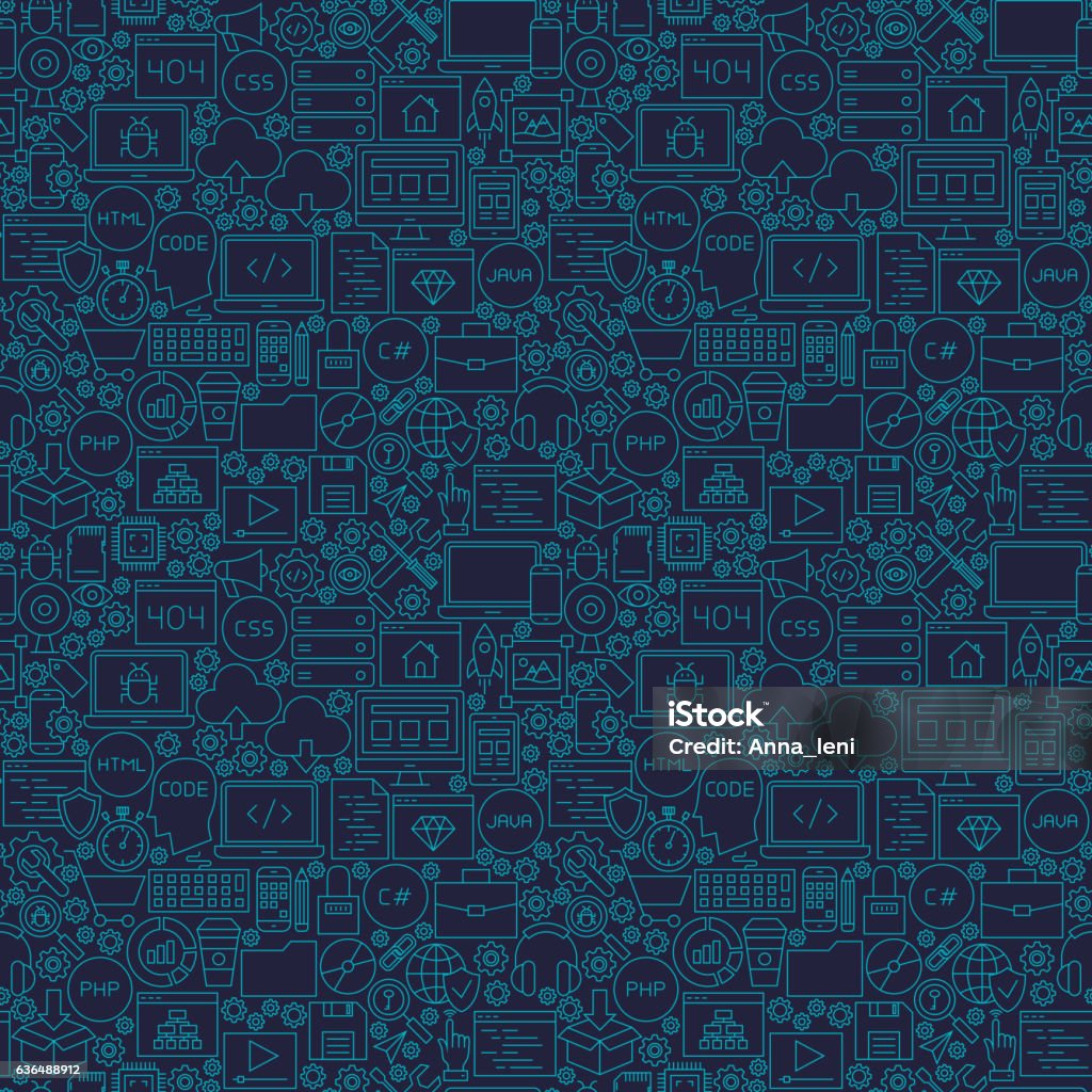 Color Pattern For Program In Blue Blue Line Coding Seamless Pattern Stock Illustration - Download Image ...