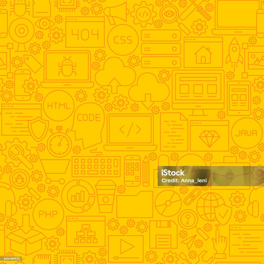 Coding Graphics Yellow Theme Coding Yellow Line Tile Pattern Stock Illustration - Download Image Now ...