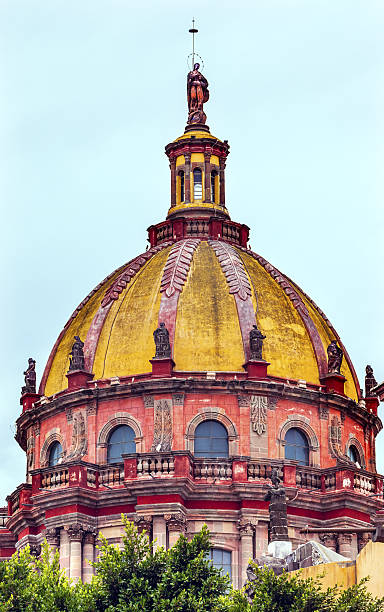 Dome Convent Immaculate Conception Nuns San Miguel de Allende Mexico Red Yellow Dome Convent Immaculate Conception The Nuns San Miguel de Allende, Mexico. Convent of Immaculate Conception was created in 1754. san miguel de cozumel stock pictures, royalty-free photos & images