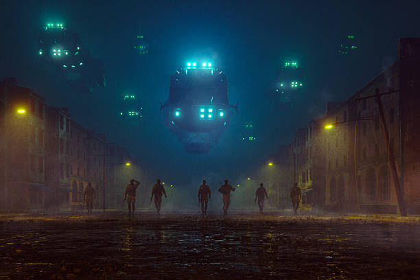 istock Military invasion at night 636498254