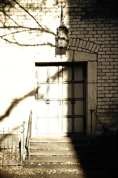 istock Heavy church door 636501262