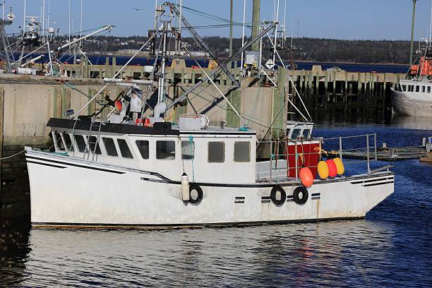 istock Lobster Boat tied to a wharf 636502754