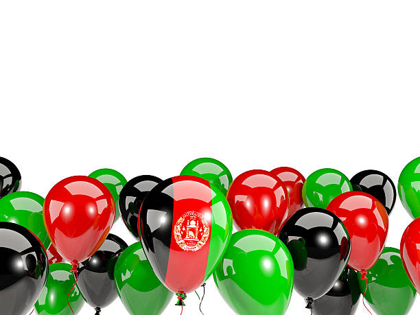 istock Flag of afghanistan with balloons 636504306
