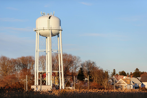 Water tank towers over surrounding Connecticut neighborhood