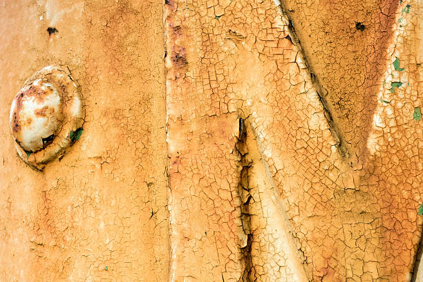 istock Closeup of rustic and weathered sign 636505596