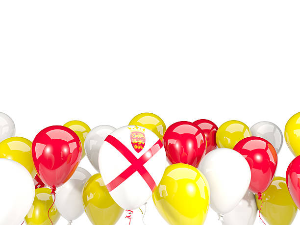 istock Flag of jersey with balloons 636505686