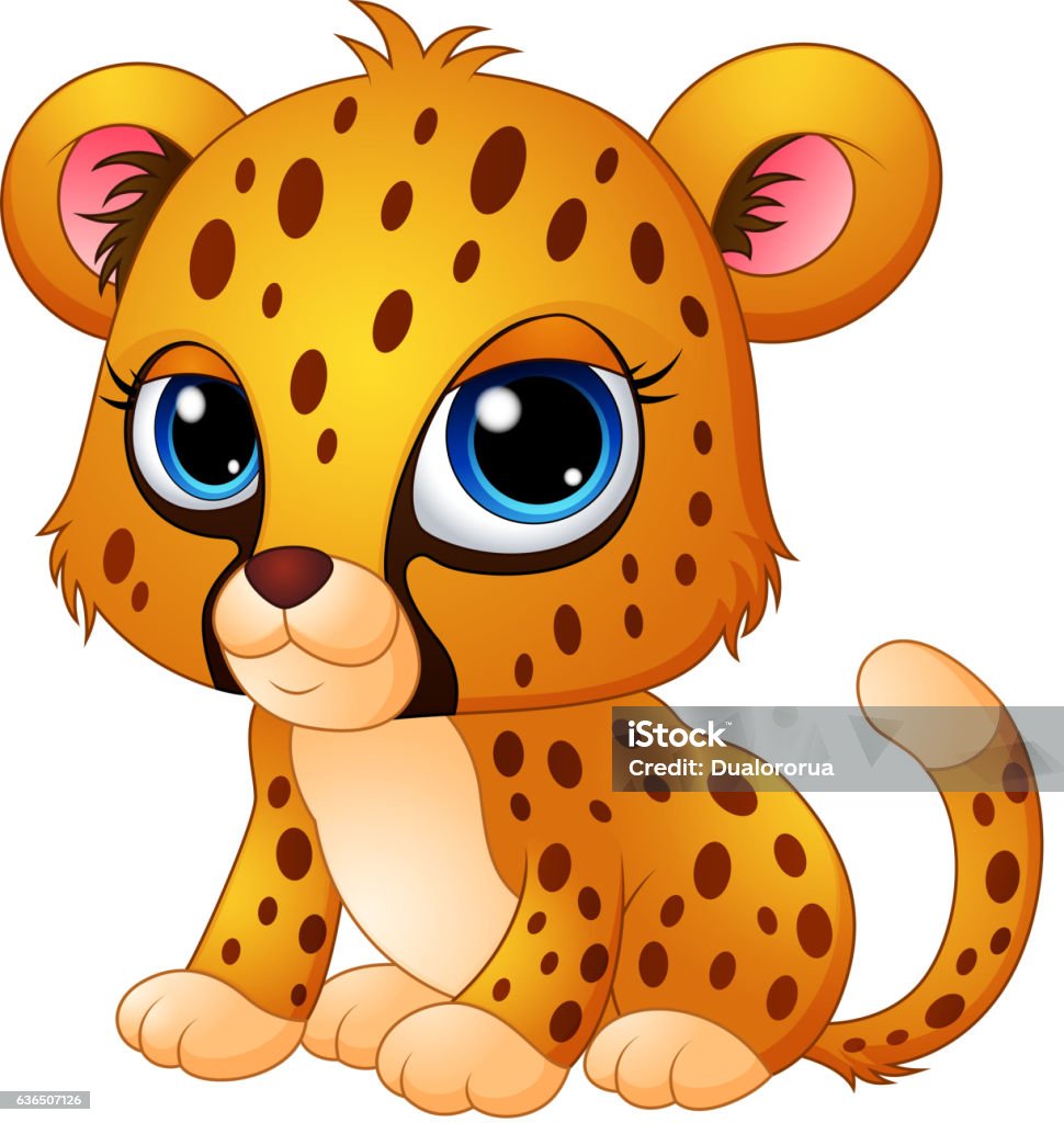 Cute baby cheetah cartoon Illustration of Cute baby cheetah cartoon Animal stock vector