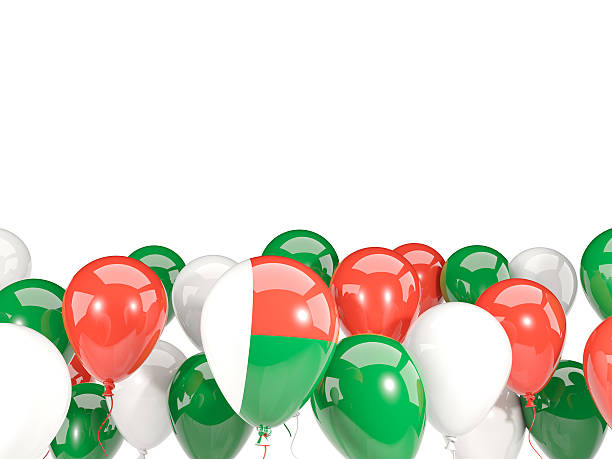 istock Flag of madagascar with balloons 636507154