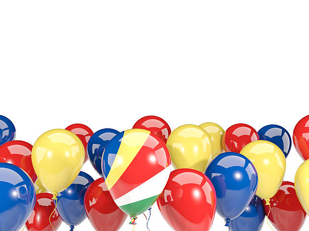 istock Flag of seychelles with balloons 636507964