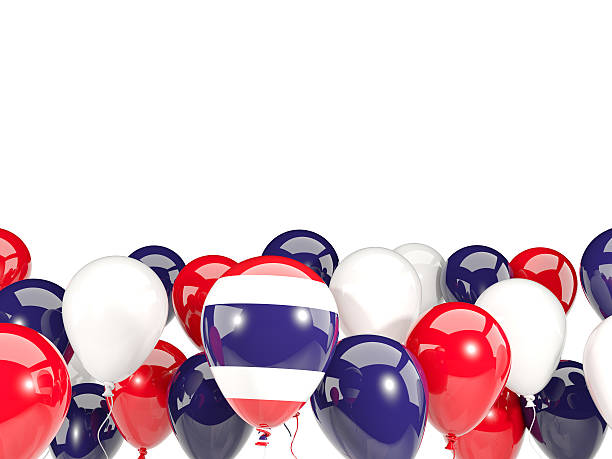 istock Flag of thailand with balloons 636508168