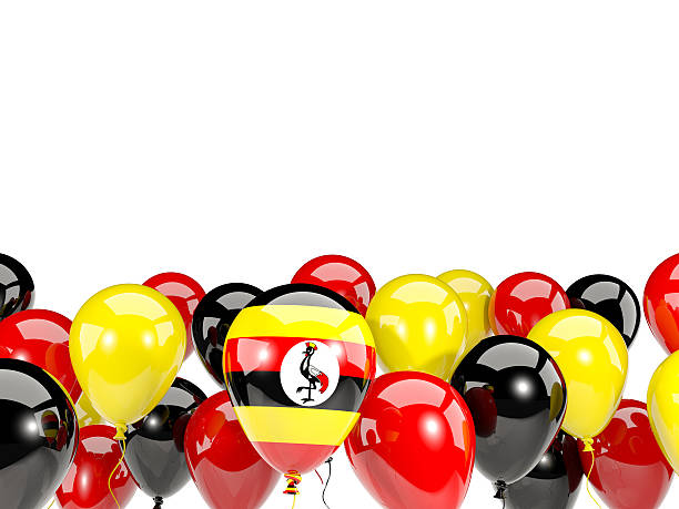 istock Flag of uganda with balloons 636508260