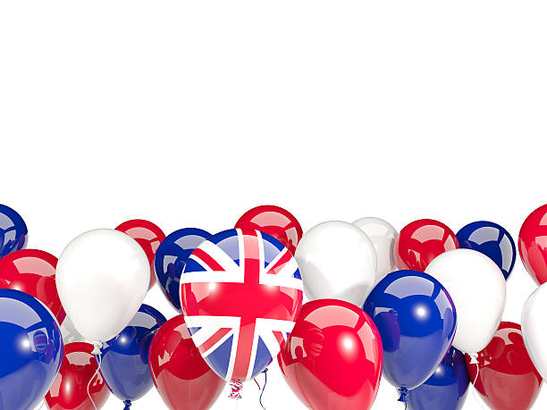 Flag of united kingdom with balloons stock photo