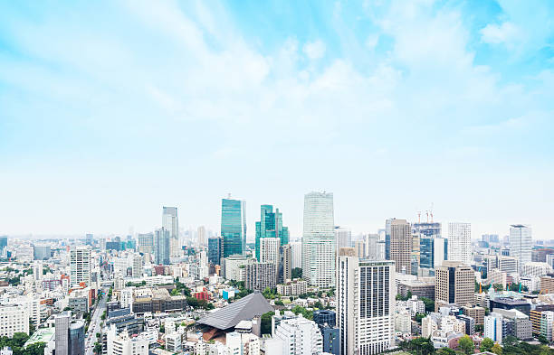 istock Panoramic modern city aerial view in Tokyo, Japan 636508340