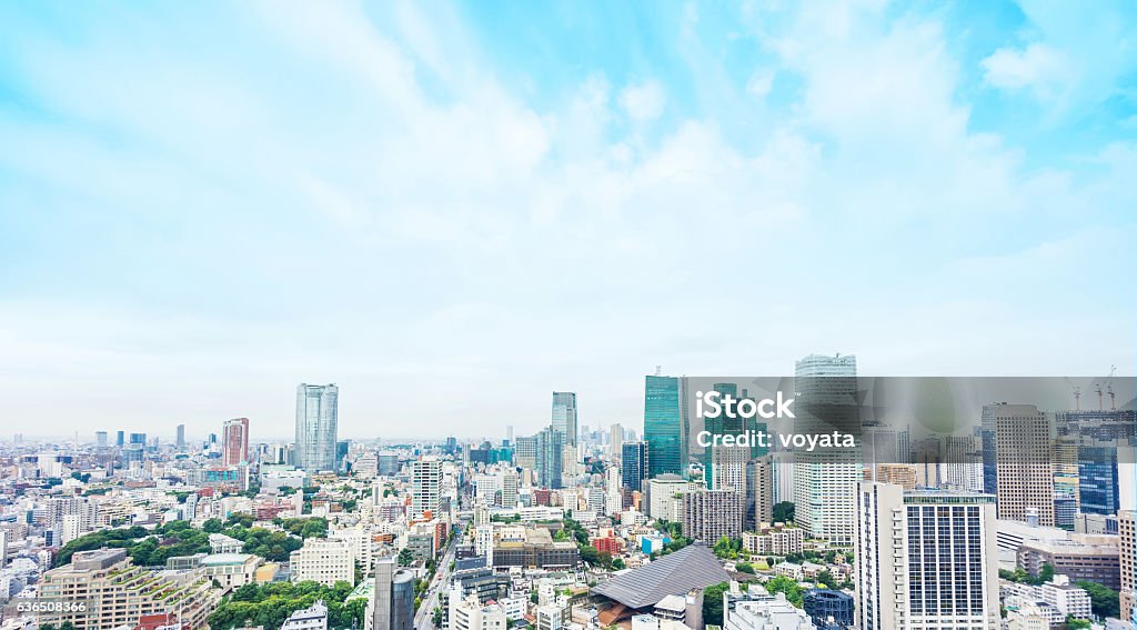 Vista panorámica y aérea de la ciudad moderna en Tokio, Japón - Foto de stock de Villa - Asentamiento humano libre de derechos