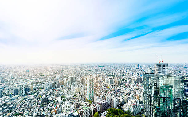 istock Panoramic modern city view in Tokyo, Japan 636508730