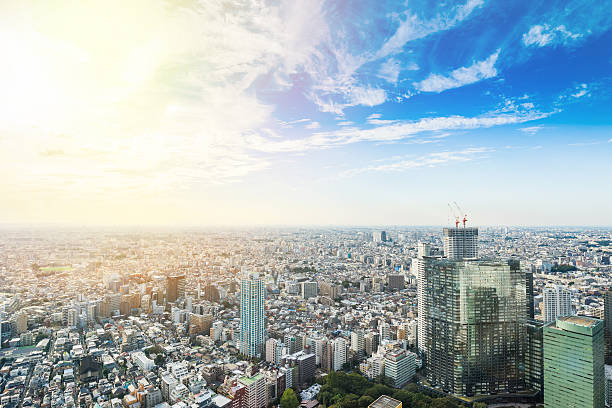 istock Panoramic modern city view in Tokyo, Japan 636508892