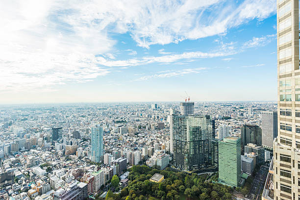 istock Panoramic modern city view in Tokyo, Japan 636509760