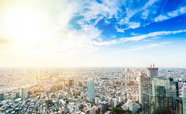 istock Panoramic modern city view in Tokyo, Japan 636509772