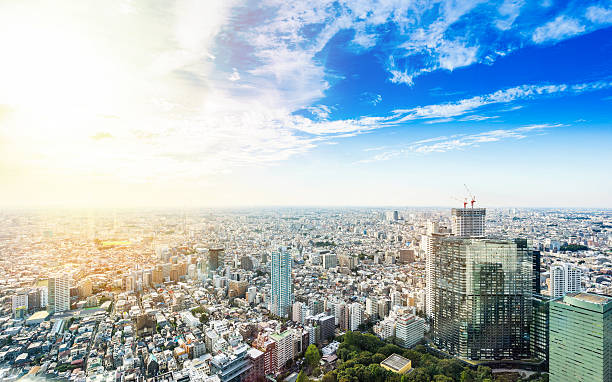 istock Panoramic modern city view in Tokyo, Japan 636509816