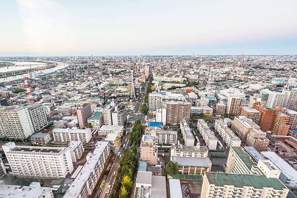 istock panoramic modern city aerial view in Tokyo, Japan 636510840