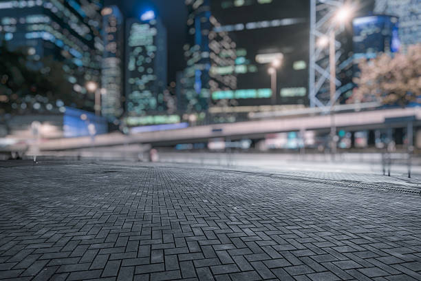 central district of Hong Kong at night