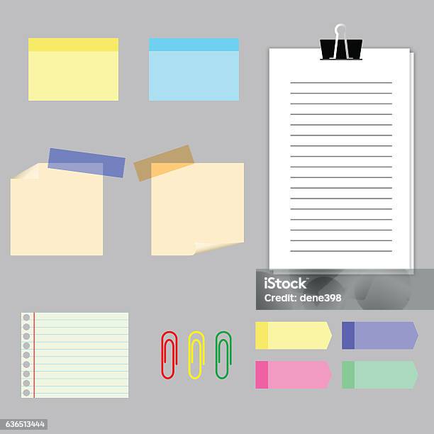 Note Paper Banner Paper Banners With Notes Set Stock Illustration - Download Image Now ...
