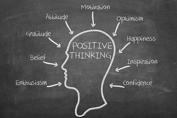 Positive thinking factors stock photo