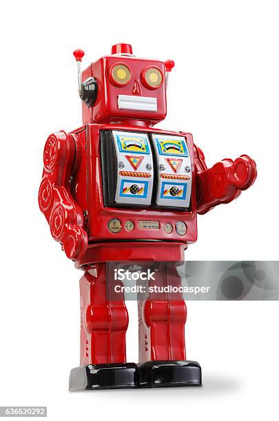 bison Blinke stempel Old Classic Tin Robot Stock Photo - Download Image Now - Toy, Robot, Cut  Out - iStock