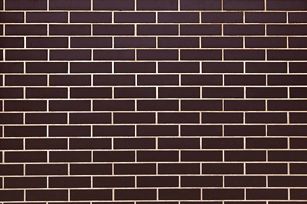 istock wall of dark brown ceramic bricks, ceramic tiles 636522662