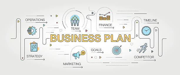 ilustrações, clipart, desenhos animados e ícones de banner e ícones do plano de negócios - infographic success business meeting