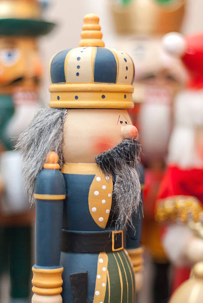 istock Blue and Green Nutcracker Soldier with Gray Hair 636527418