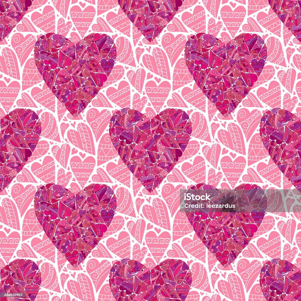 Pink Heart Pattern Id Code Seamless Pink Heart Pattern Stock Illustration - Download Image Now ...