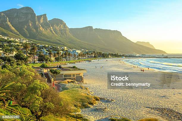 Camps Bay At Sunset Stock Photo - Download Image Now - Camps Bay, Cape Town, Beach