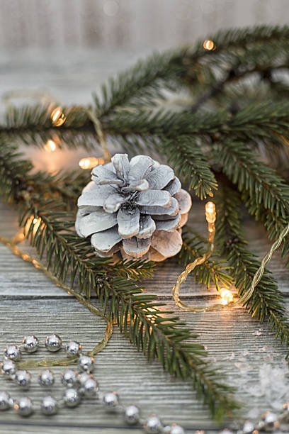 istock Christmas composition with christmas ball and decoration 636532760