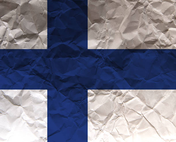Crumpled paper Textured Flag - Finland