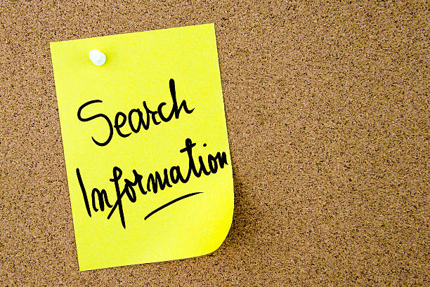 istock Search Information text written on yellow paper note 636535056
