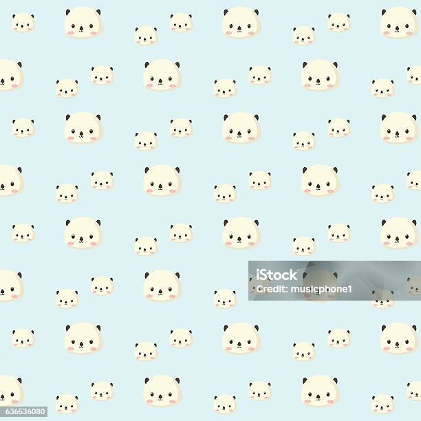 Blue Panda Pattern Panda Pattern Stock Illustration - Download Image Now - Animal, Animal ...