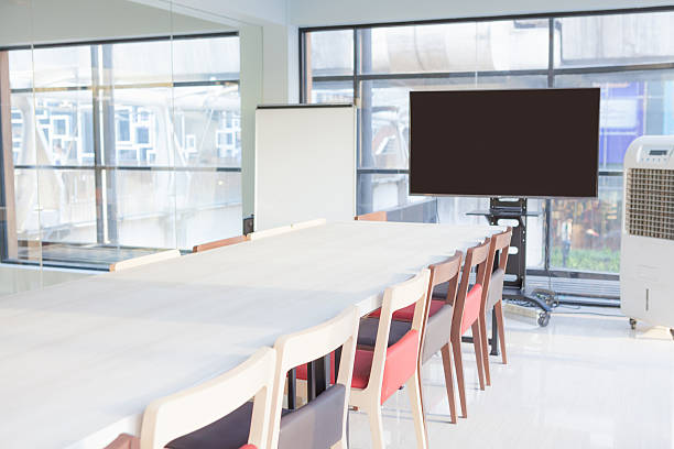 istock Interior of meeting room in modern office 636538132