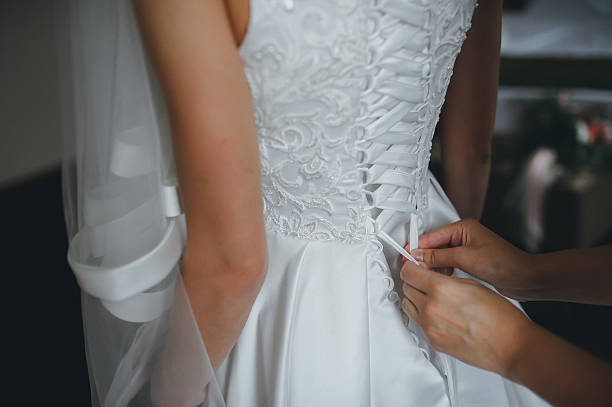 istock Bride fees. The bridesmaids tie 636539590