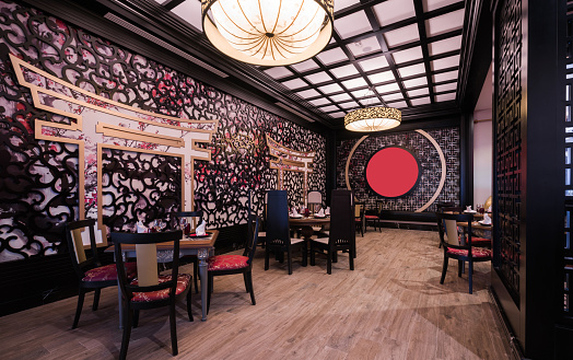 Traditonal chinese alacarte restaurant setting  in  luxury resort hotel