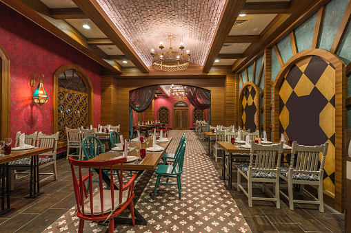 Traditonal mexicone alacarte restaurant setting  in  luxury resort hotel