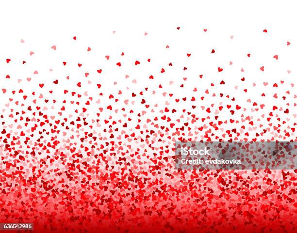 Vector Illustration For Valentines Day Gorizontal Seamless Background Stock Illustration - Download Image Now