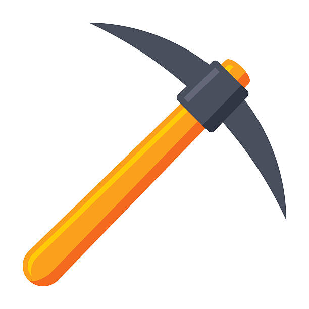 Pickaxe Vector Illustration Pickaxe, is a hand tool for mining, vector illustration in flat style pick axe stock illustrations