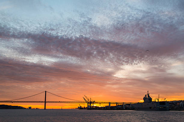 istock Panoramic views of the Tagus River, Bridge April 25 Lisbon 636544776
