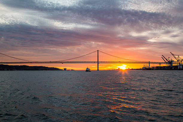 istock Panoramic views of the Tagus River, Bridge April 25 Lisbon 636545152
