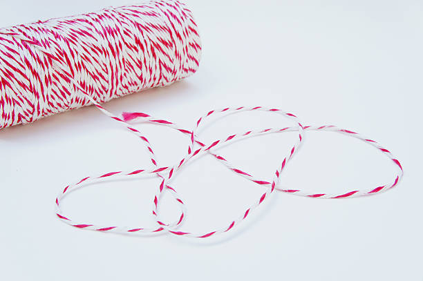 istock Red and white rope to tie things. 636548144