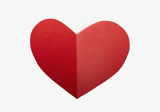 istock Red paper heart on white background 636550434