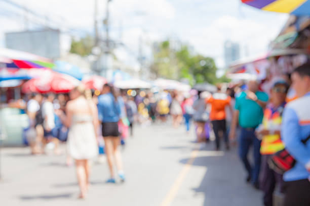 istock Abstract blur tourist shopping. 636551164
