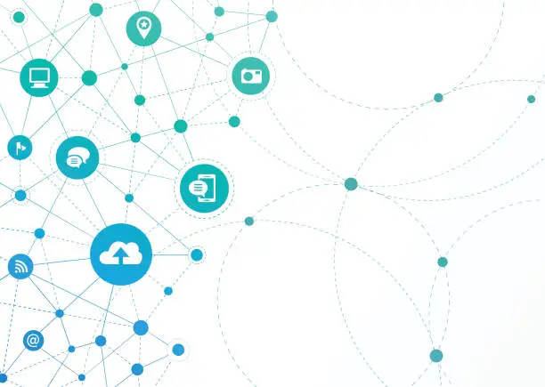 Vector illustration of Network Dots - Communication