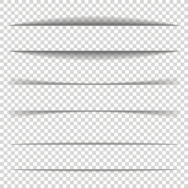 ilustrações de stock, clip art, desenhos animados e ícones de page divider. transparent realistic paper shadow effect set. web banner. - repartição